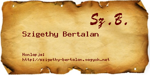Szigethy Bertalan névjegykártya