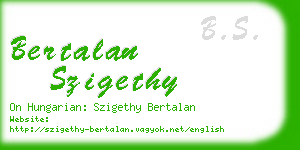 bertalan szigethy business card